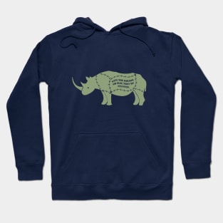 Save the Rhinos in Green Hoodie